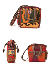 Load image into Gallery viewer, Kardashii traditional hand weaved ethnic antique bag handmade cotton fabric fashionable chic on-trend purse kilim rug bag kardashian kim kylie
