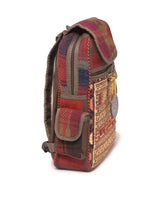 Load image into Gallery viewer, Kardashii Chic Hand-Woven Suzani Top Handle Carpet Backpack with Geometric Design Panels Hand-Knotted Rug  Kardashian Kim Kylie
