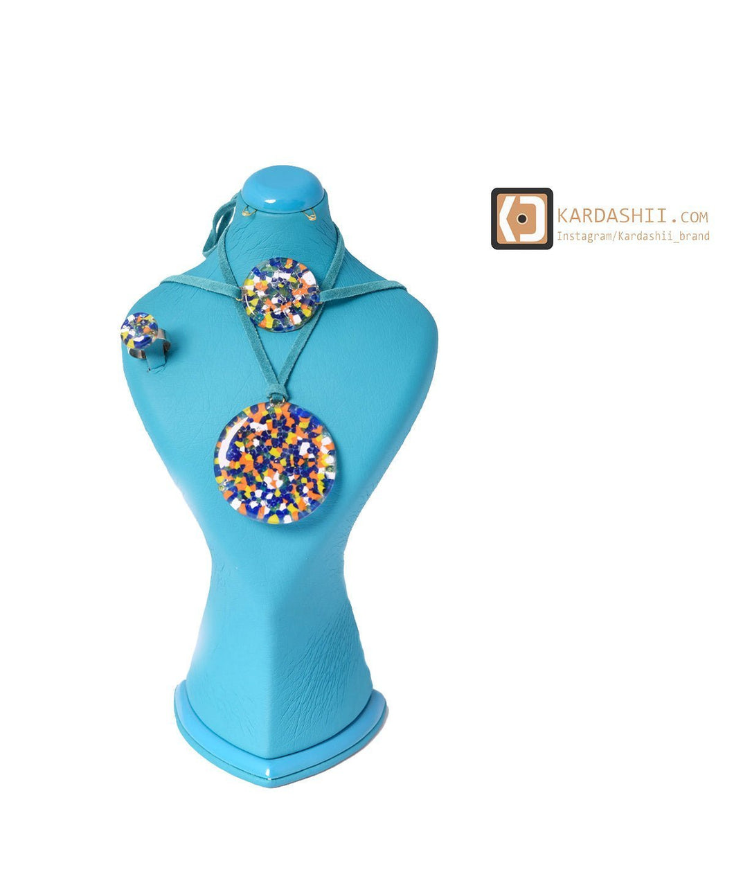 Kardashii Women's Classic turquoise Style functional Colorful necklace, ring, and bracelet Evokes a Fine Lifestyle Kardashian Kim Kylie