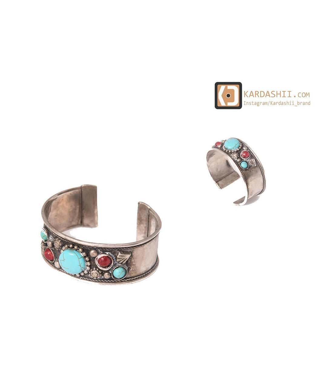 Kardashii Women's Classic turquoise Style functional Colorful necklace, ring, and bracelet Evokes a Fine Lifestyle Kardashian Kim Kylie