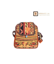 Load image into Gallery viewer, Kardashii Chic exquisitely fashioned Carpet Backpack with Geometric Design Panels Hand-Knotted Rug  Kardashian Kim Kylie
