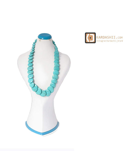 Kardashii Women's Classic turquoise Style functional Colorful necklace, ring, and bracelet Evokes a Fine Lifestyle Kardashian Kim Kylie