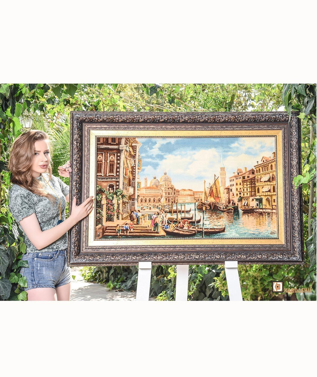  Kardashii colorful designed Silk  and wool pictorial rugs Pictorial hanging walls Tableau Rug Kardashian Kim Kylie