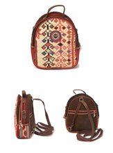 Load image into Gallery viewer, Kardashii Kilim carpet backpack amazing front design perfectly complements the retro-chic aesthetic of the patches kardashian kim kylie
