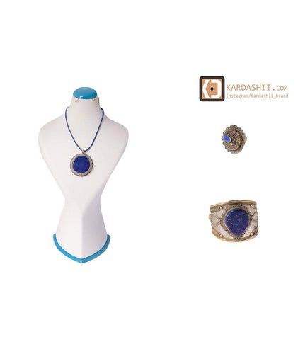 Kardashii Women's Classic turquoise Style functional Colorful necklace, ring, and bracelet Evokes a Fine Lifestyle Kardashian Kim Kylie