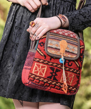 Load image into Gallery viewer, Kardashii traditional hand-weaved Jajim ethnic shoulder bag handmade elbow carry fashionable chic relaxed purse kilim rug bag Kardashian kim kylie
