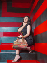 Load image into Gallery viewer, kardashii traditional Turkish Rug Top Handle fashionable roomy Vintage Kilim Rug Bag Kardashian Kim Kylie
