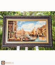 Load image into Gallery viewer,  Kardashii colorful designed Silk  and wool pictorial rugs Pictorial hanging walls Tableau Rug Kardashian Kim Kylie
