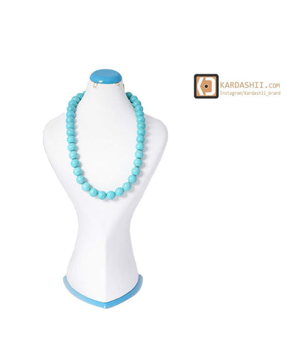 Kardashii Women's Classic turquoise Style functional Colorful necklace, ring, and bracelet Evokes a Fine Lifestyle Kardashian Kim Kylie