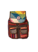Load image into Gallery viewer, Kardashii Antique Retro-Chic Handmade Colorful Antique Kilim Carpet Top Handle Backpack Gift Kardashian Kim Kylie
