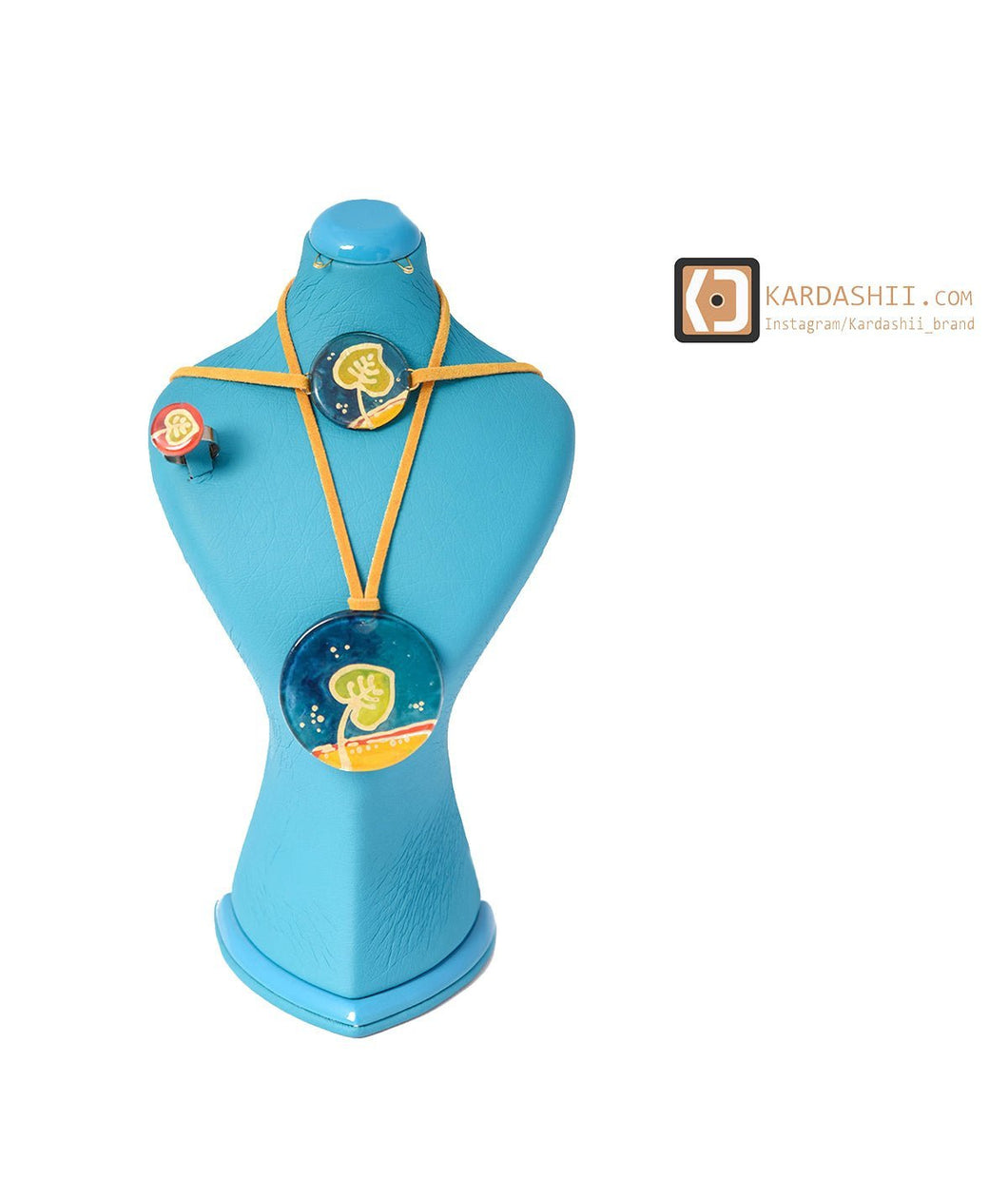 Kardashii Women's Classic turquoise Style functional Colorful necklace, ring, and bracelet Evokes a Fine Lifestyle Kardashian Kim Kylie