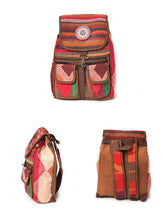 Load image into Gallery viewer, Beautiful Fashion Handmade Kilim Backpack Carpet Bag High-Quality Genuine Leather Fit Electronic Devices Laptops 
