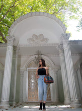 Load image into Gallery viewer, Kardashii traditional hand weaved ethnic shoulder bag handmade elbow carry fashionable chic relaxed purse kilim rug bag kardashian kim kylie
