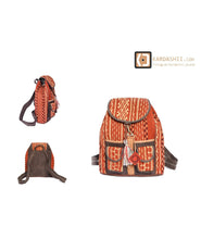 Load image into Gallery viewer, Kardashii Fabulous Unique Hand-Woven Backpack Made by Hand Spun Wool and Yarns Durable Cotton Fabric and Leather Kardashian kim kylie
