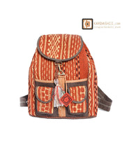 Load image into Gallery viewer, Kardashii Fabulous Unique Hand-Woven Backpack Made by Hand Spun Wool and Yarns Durable Cotton Fabric and Leather Kardashian kim kylie
