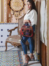 Load image into Gallery viewer, kardashii antique Vintage Jajim Turkish Rug Top Handle fashionable roomy on-trend Purse Kilim Rug Bag Kardashian Kim Kylie
