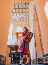 Load image into Gallery viewer, kardashii Ethnic antique Jajim Vintage Turkish Rug Top Handle new design fashionable chic on-trend Purse Kilim Rug Bag Kardashian Kim Kylie
