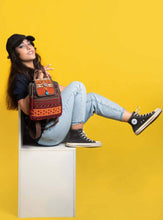 Load image into Gallery viewer, Kardashii zip pocket representative gift carpet bag handmade closure on the top unique bag functional, antique and remarkably uniqueness kardashian kim kylie
