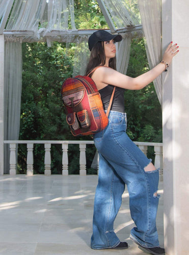 Kardashii traditional hand Jajim ethnic antique bag handmade cotton fabric fashionable chic on-trend purse kilim rug bag kardashian kim kylie