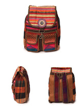 Load image into Gallery viewer, Kardashii Antique Retro-Chic Handmade Colorful Antique Kilim Carpet Top Handle Backpack Gift Kardashian Kim Kylie

