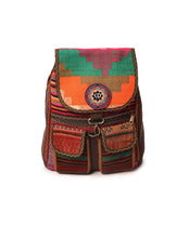Load image into Gallery viewer, Kardashii Antique Retro-Chic Handmade Colorful Antique Kilim Carpet Top Handle Backpack Gift Kardashian Kim Kylie
