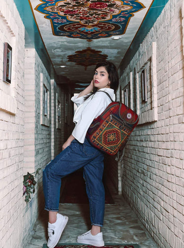Kardashii Fashionable Suzani Lightweight Woven Wool Shoulder Bag with Top Handle for Hand or Elbow Carry Kardashian Kim Kylie